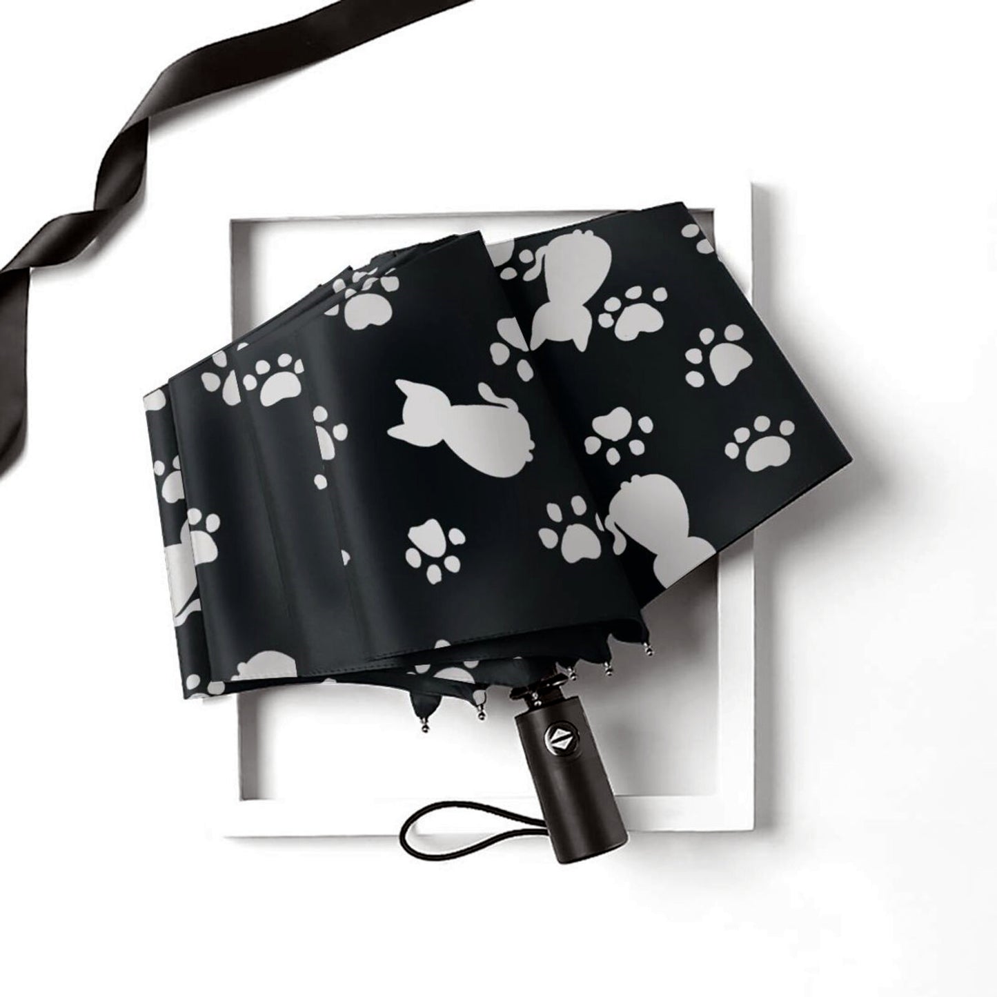 Paw Print Folding Travel Umbrella