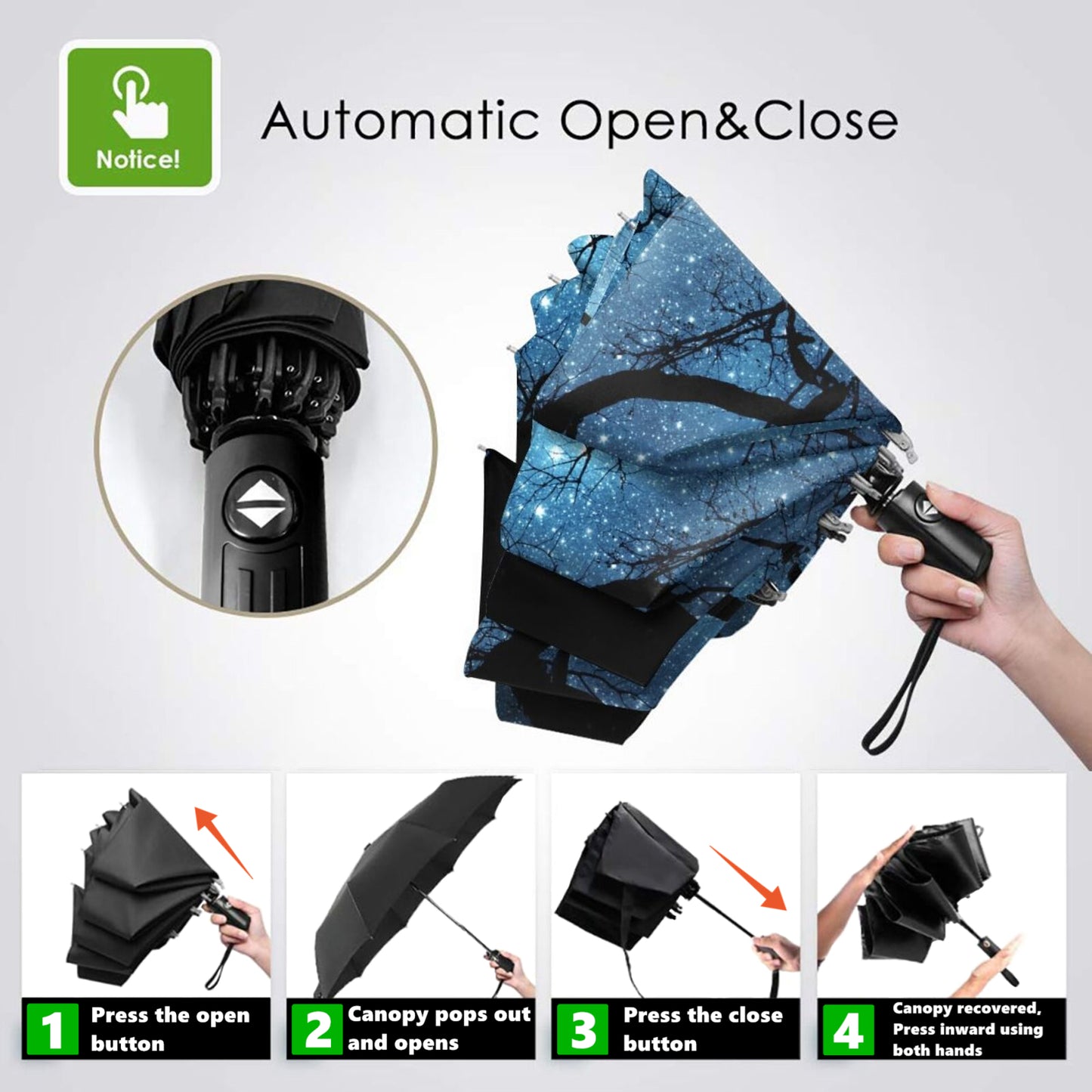 Night Sky Travel Foldable Umbrella