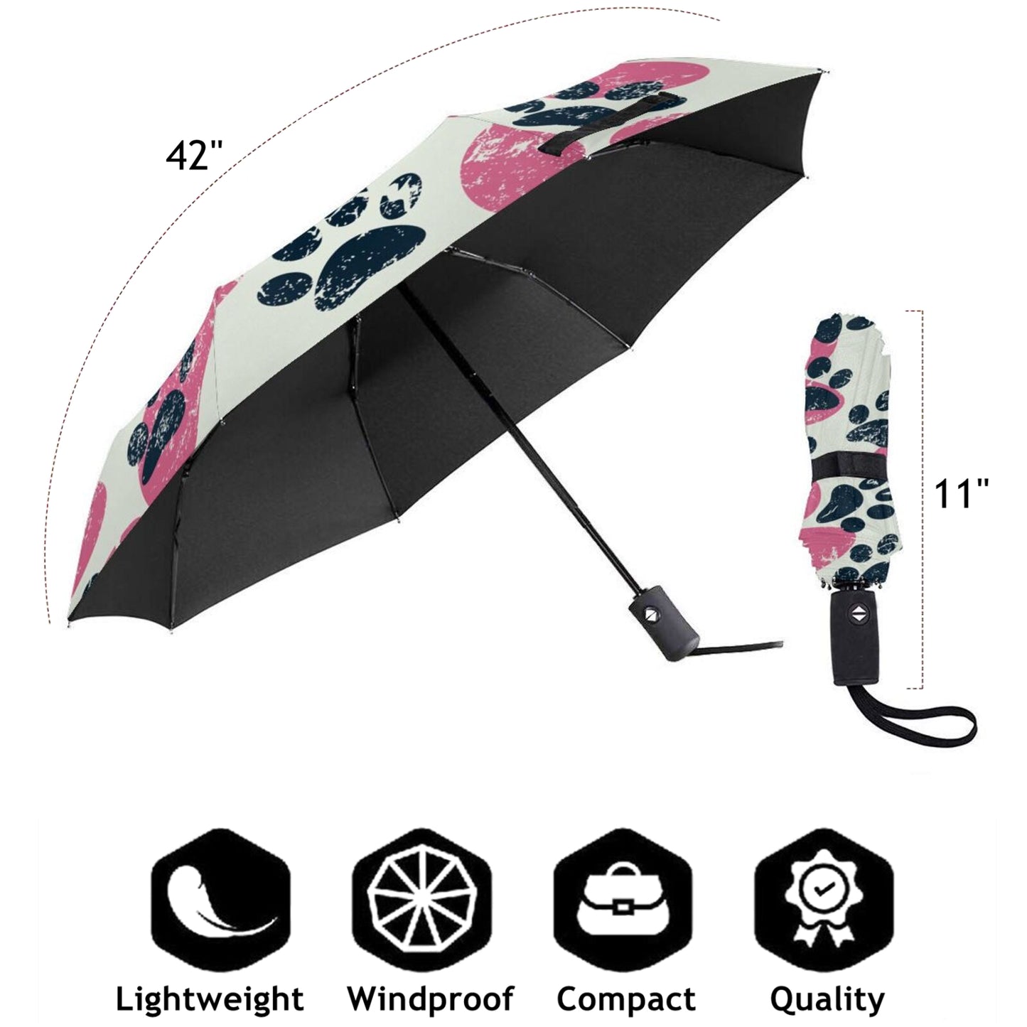 Paws Compact Travel Umbrella