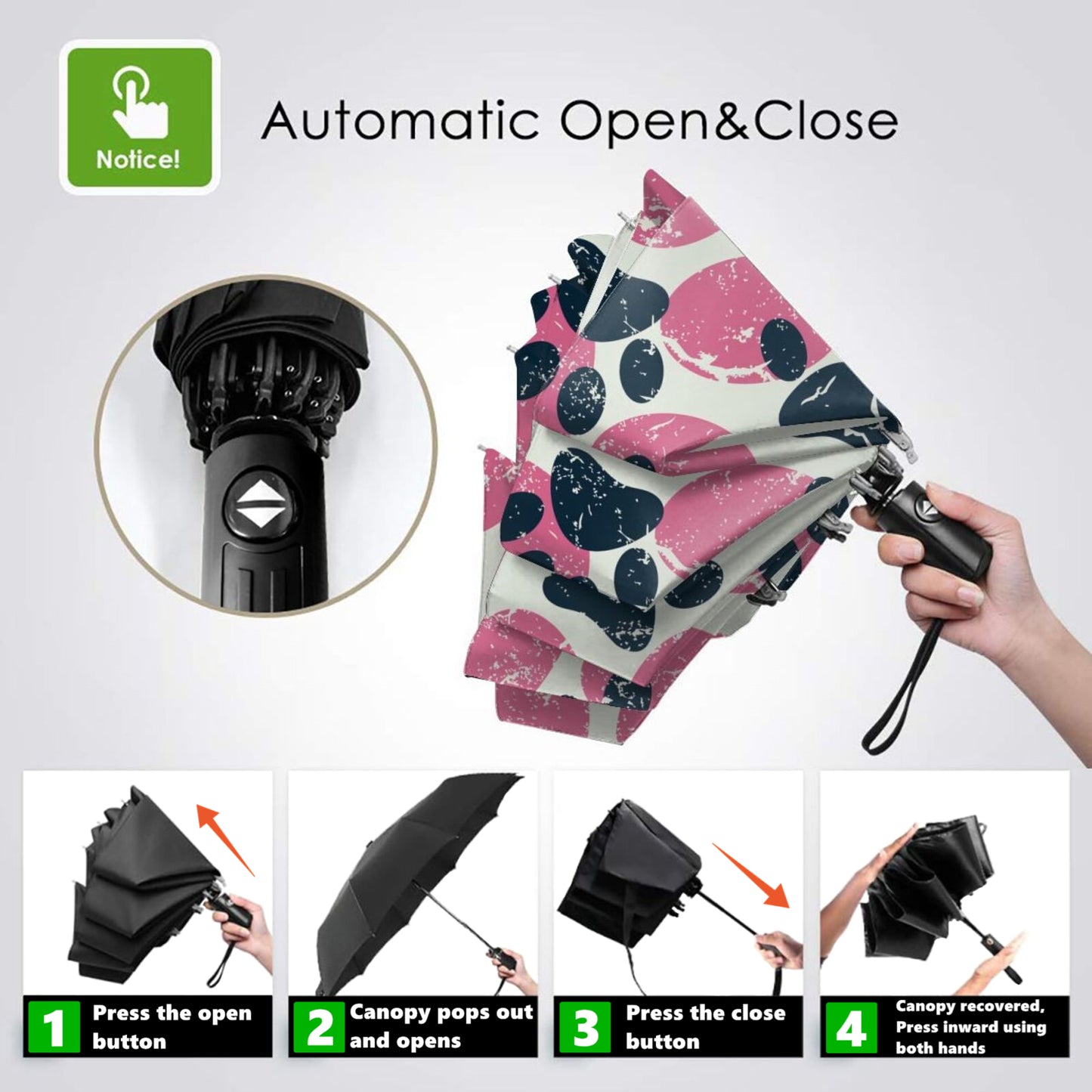 Paws Compact Travel Umbrella