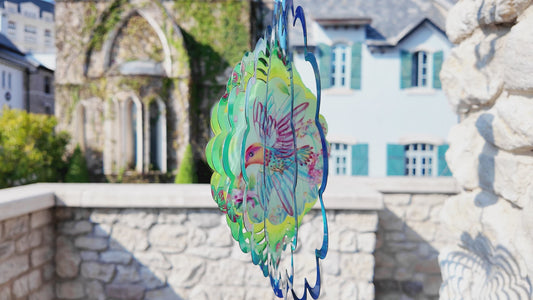 Hummingbird Metal Wind Spinners - Hummingbird Gifts for Women Mom Grandma Wife, Hanging Wind Spinner for Outdoor & Indoor Decorations, 12 inch for Ornament
