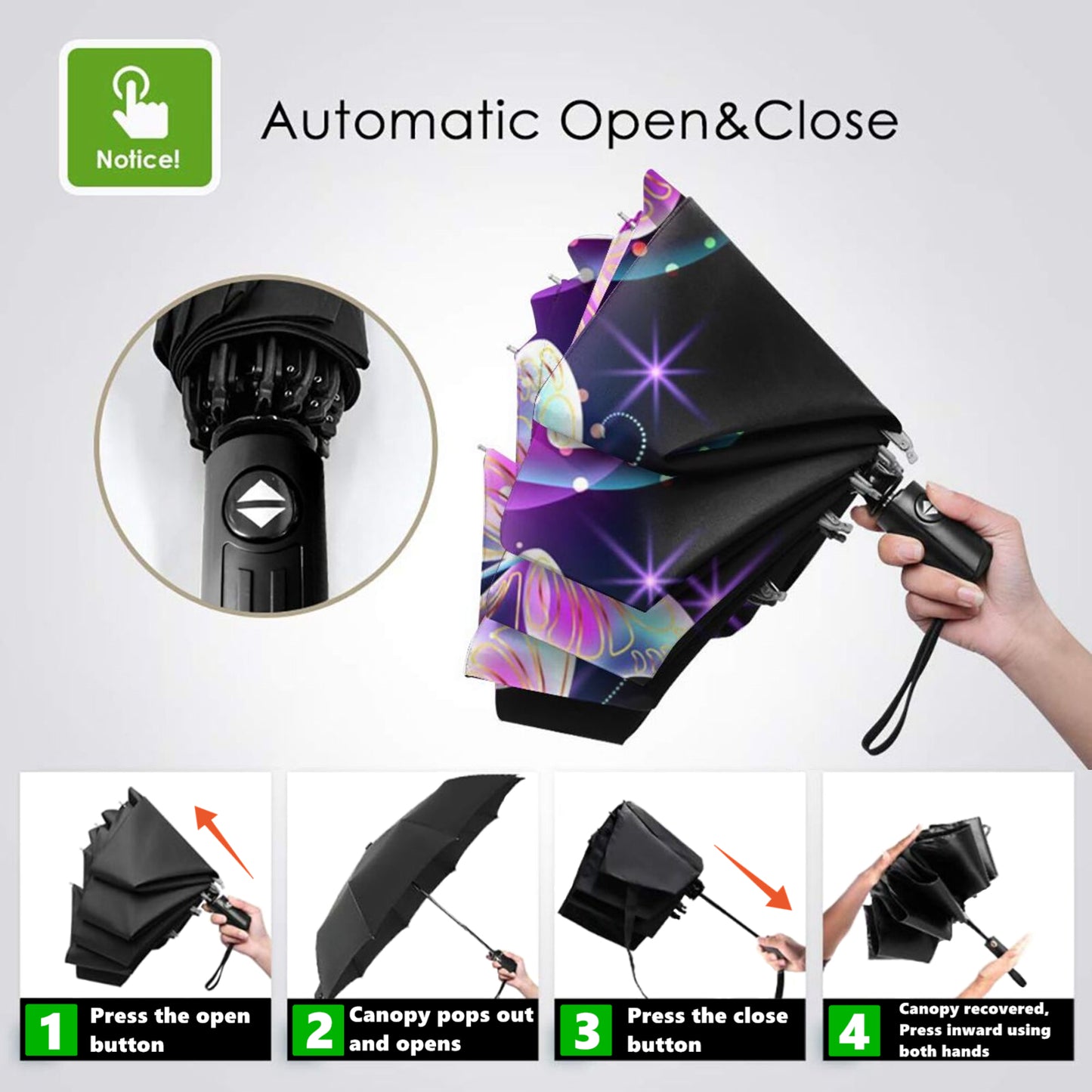 Dreamlike Butterfly Folding Compact Umbrella