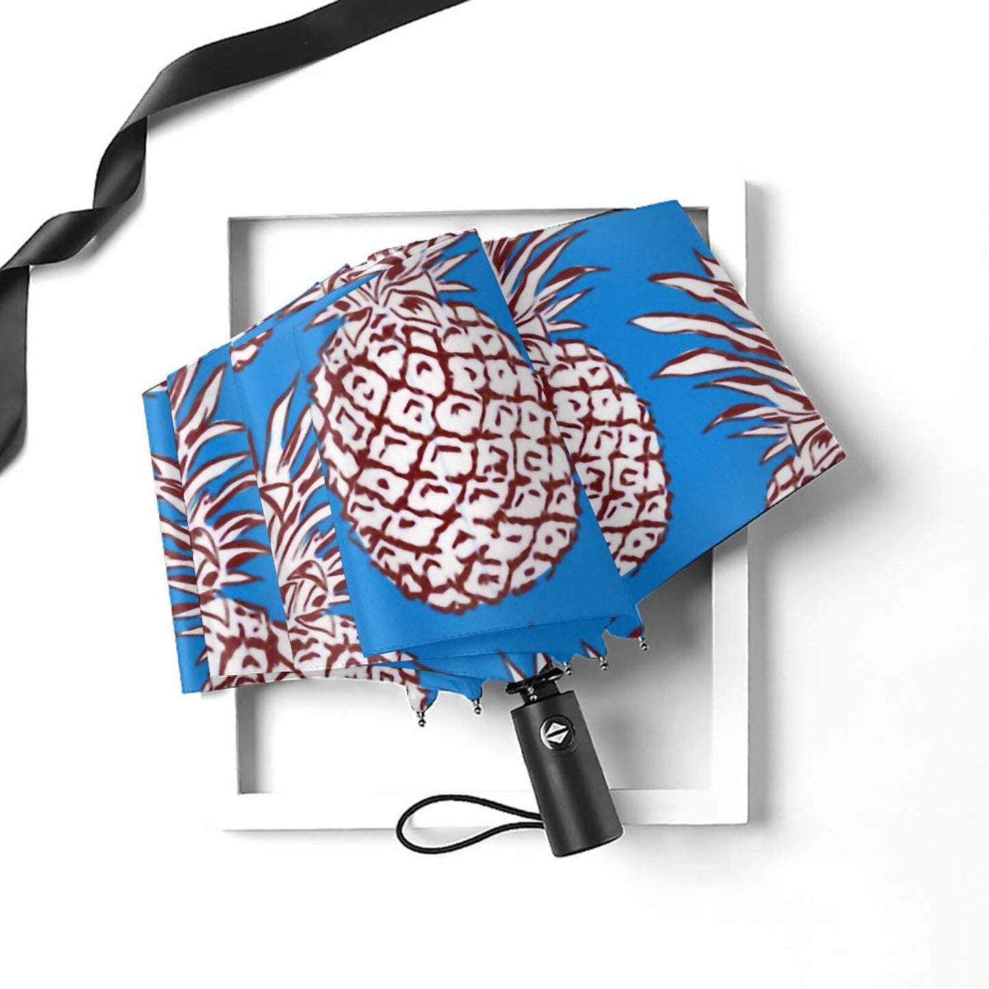 Pineapple Design Sun Protection Travel Folding Umbrella Automatic Open And Close