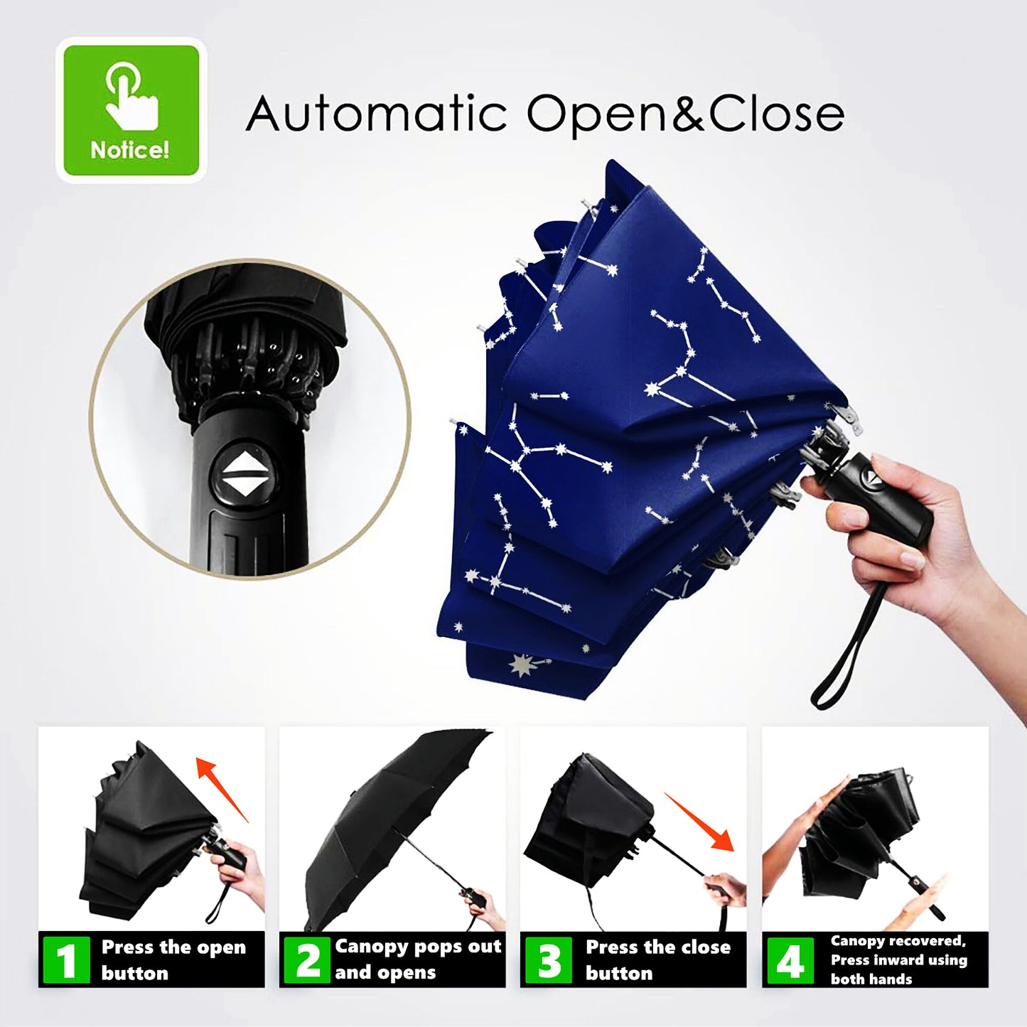 Starry Night Design Foldable UV Umbrella