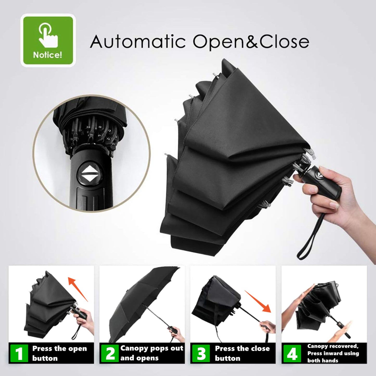 UV Blocking Automatic Compact Umbrella With Starry Night Print Inside