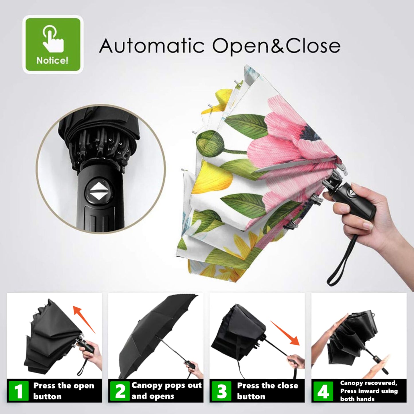 Sunflower Foldable Travel Umbrella