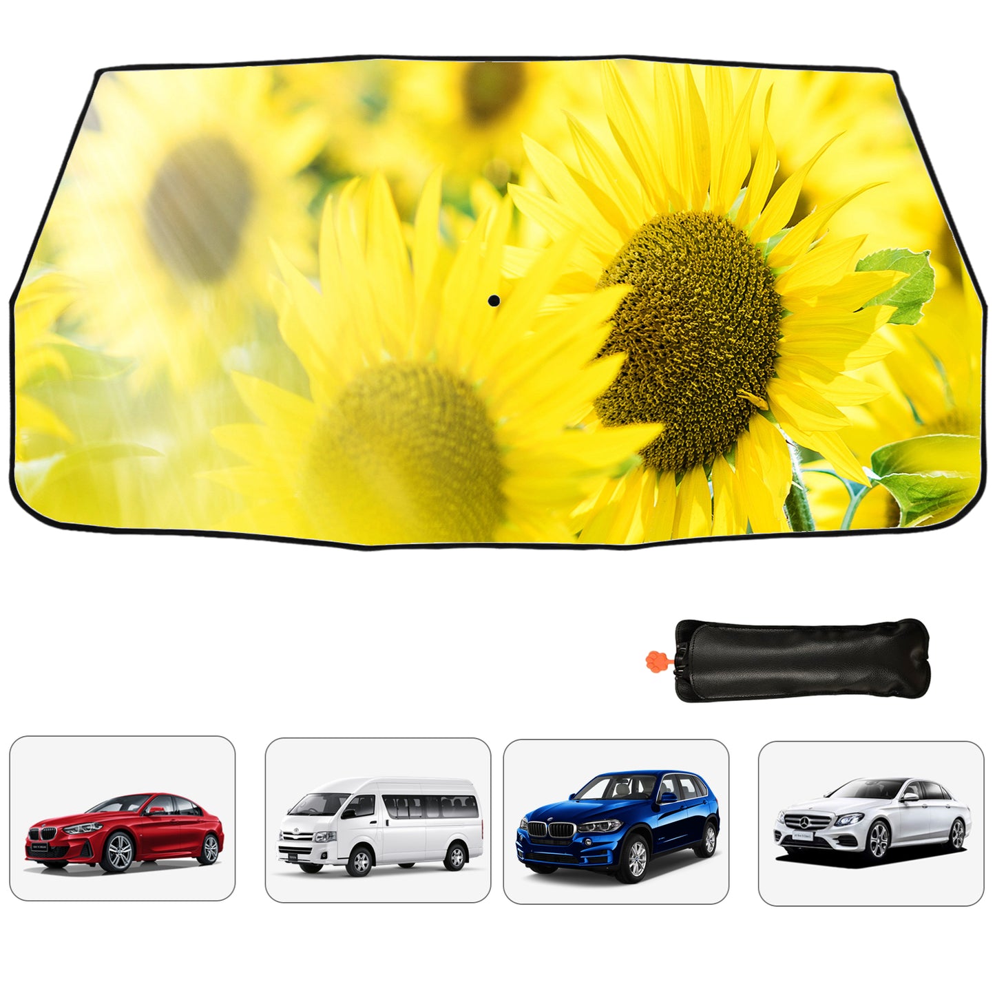 Yellow Sunflower Sun Shade Umbrella For Car Windshield