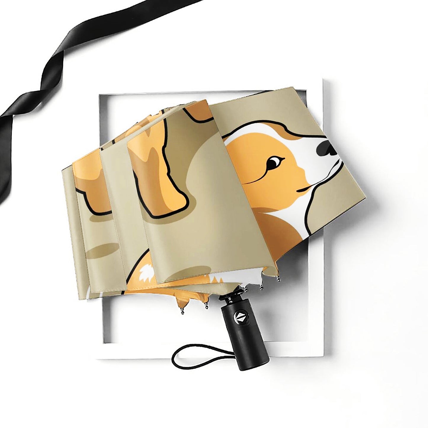 Cute Puppy Printed Small Collapsible Umbrella