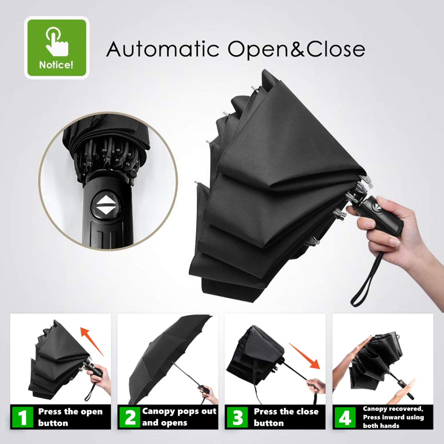 Compact Automatic Umbrella With Zebra Design Inside