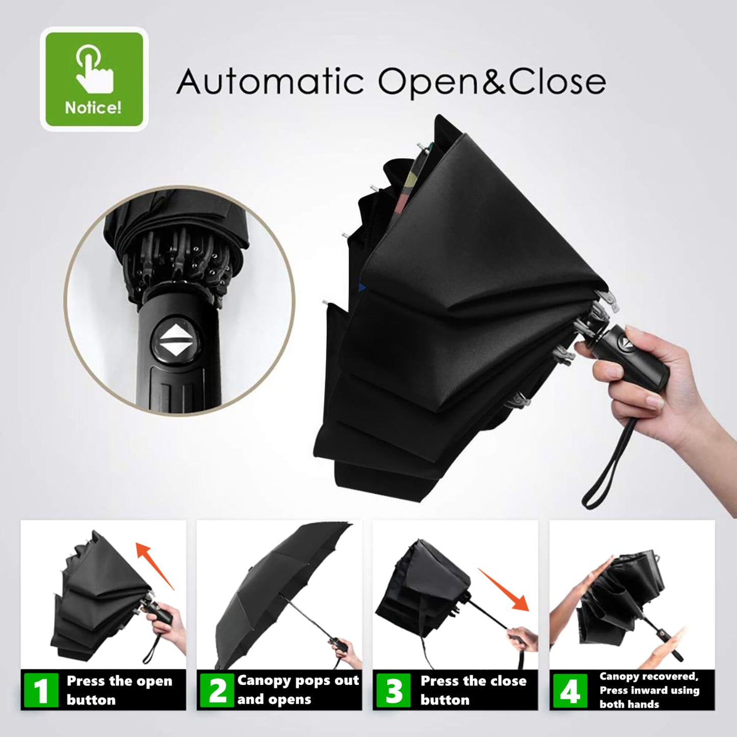 Colorful Musical Note Automatic Compact Umbrella