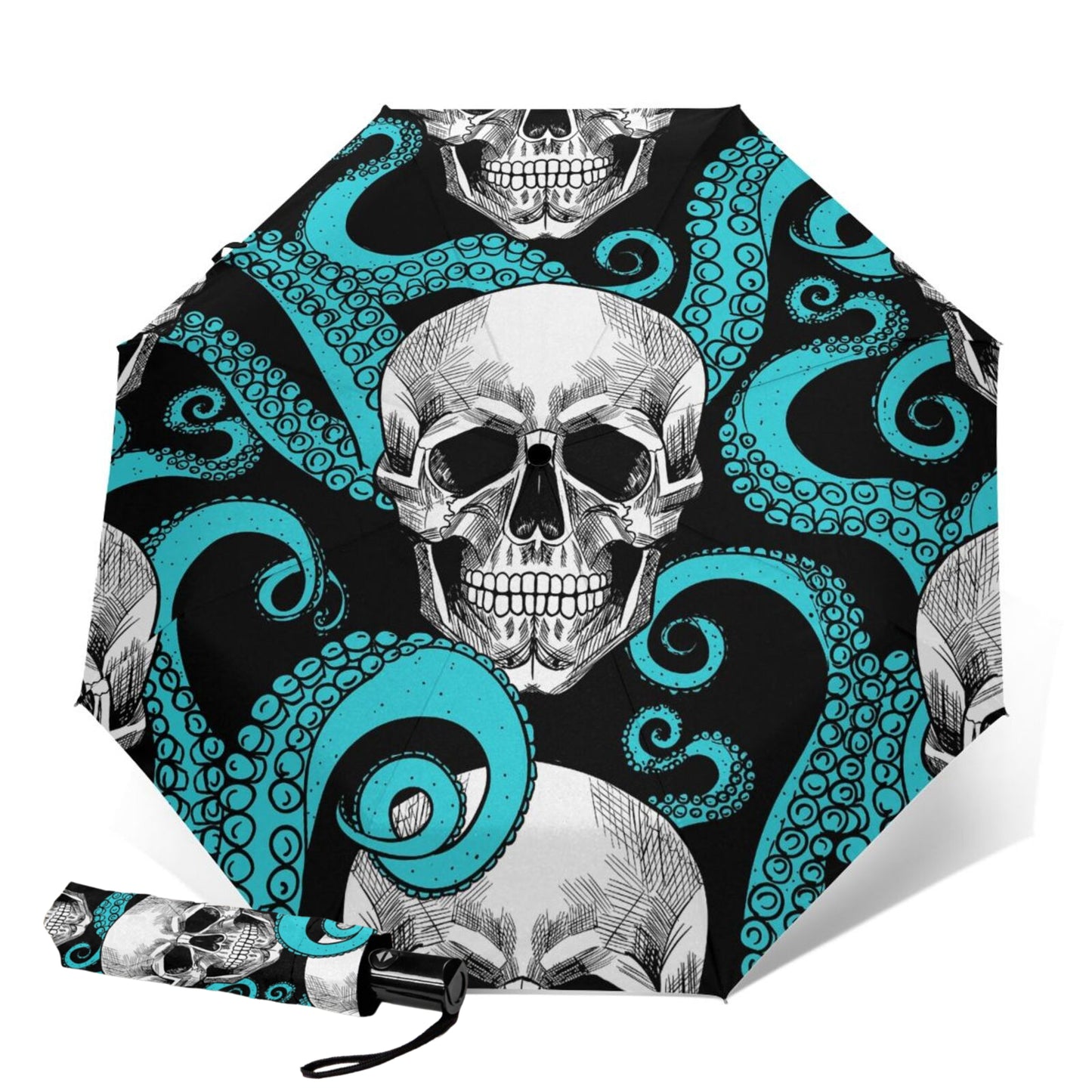 Skull With Octopus Travel Umbrella