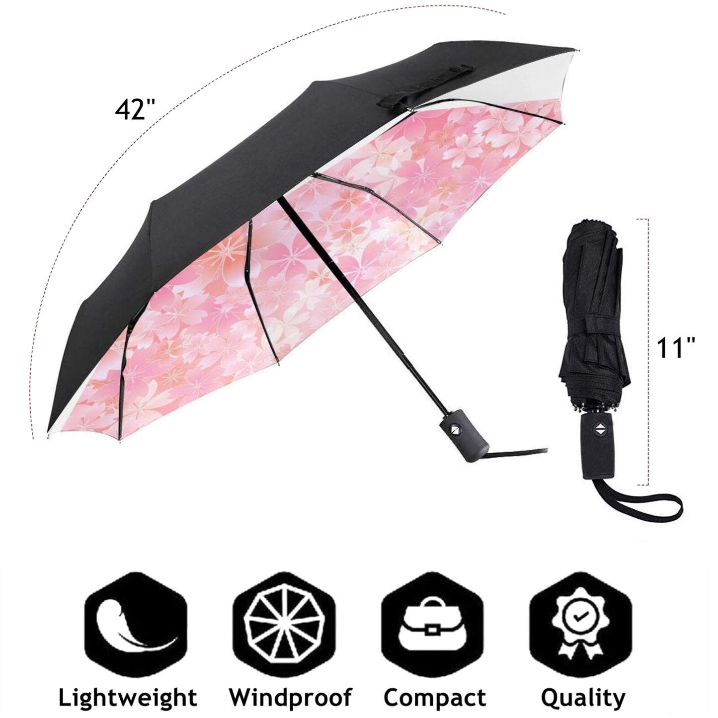 Colour Changing Flower Inside Small Folding Umbrella