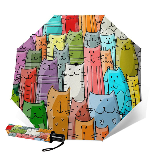 Cat Print Folding Umbrella