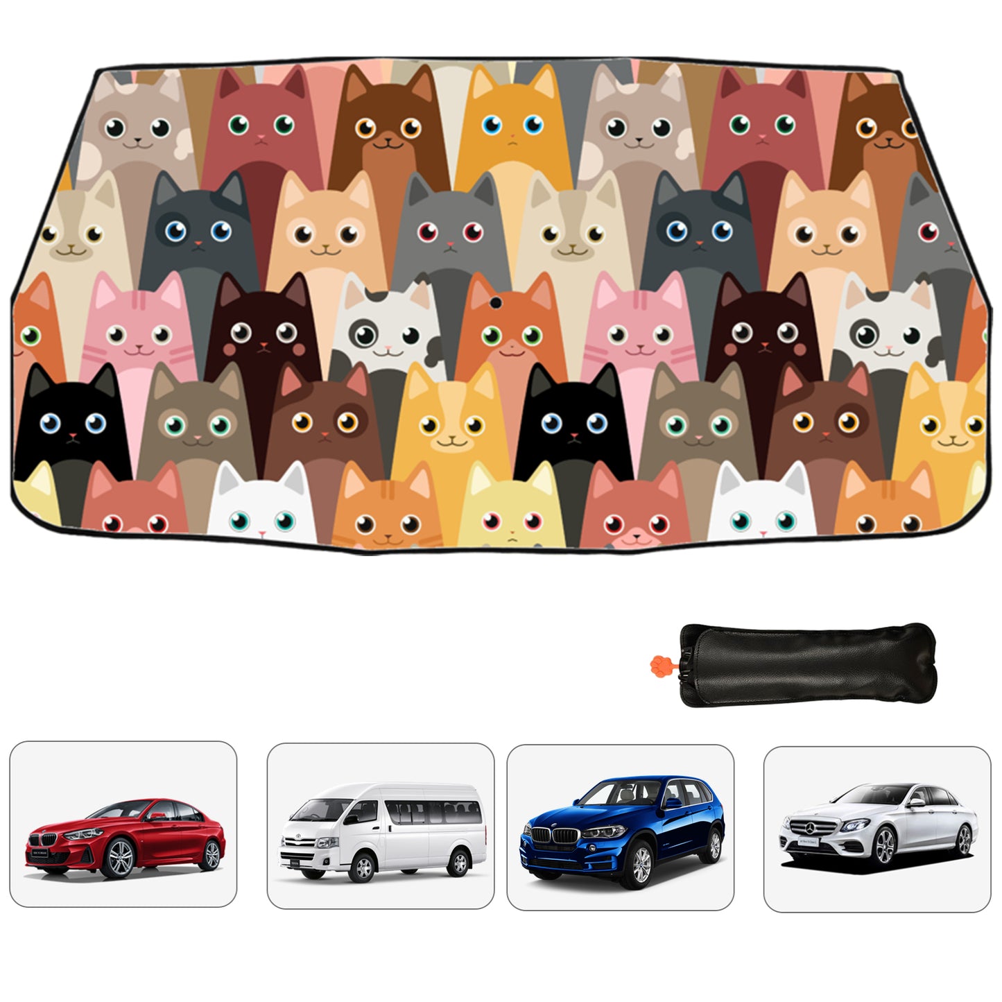 Cartoon Cat Car Windshield Sun Shade