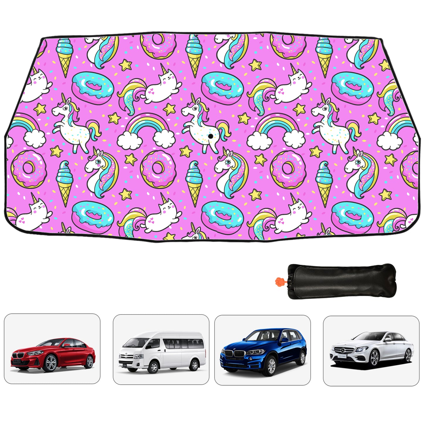 Purple Unicorn Windshield Shade Umbrella