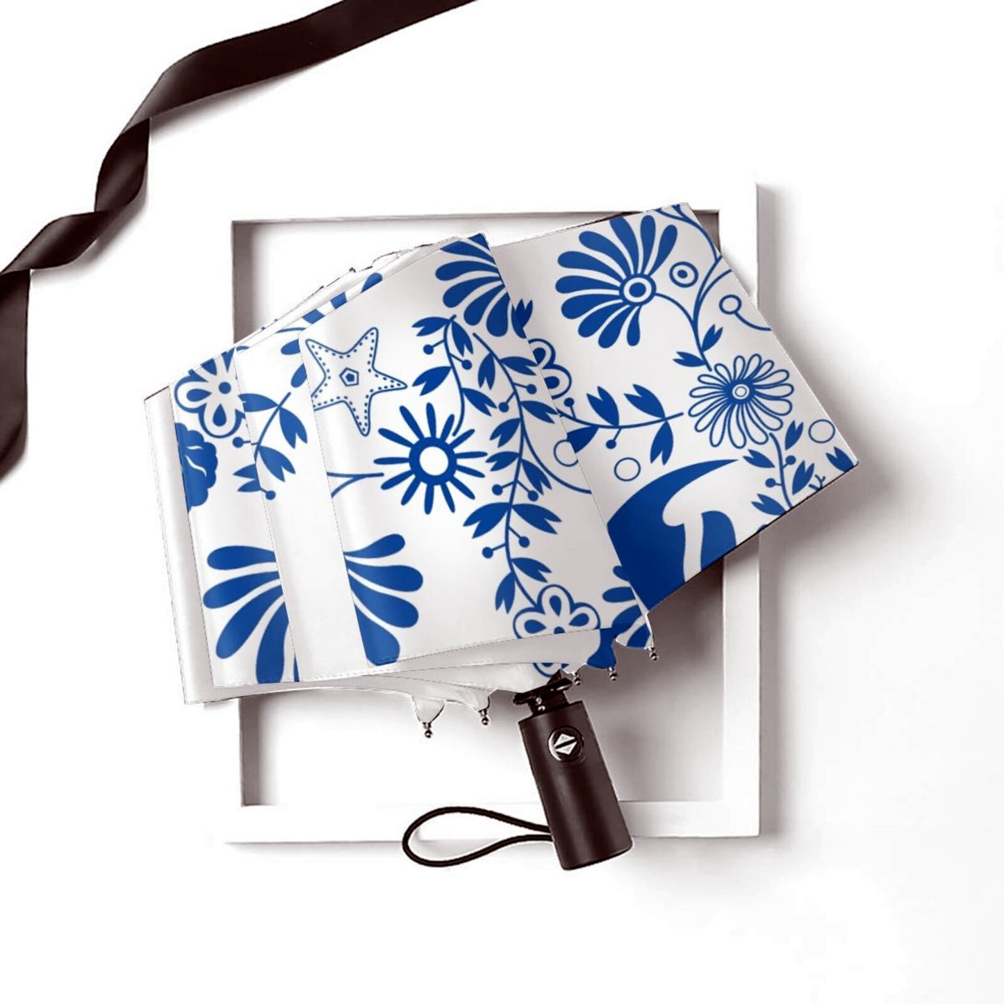 Blue Fish Design Compact Umbrella