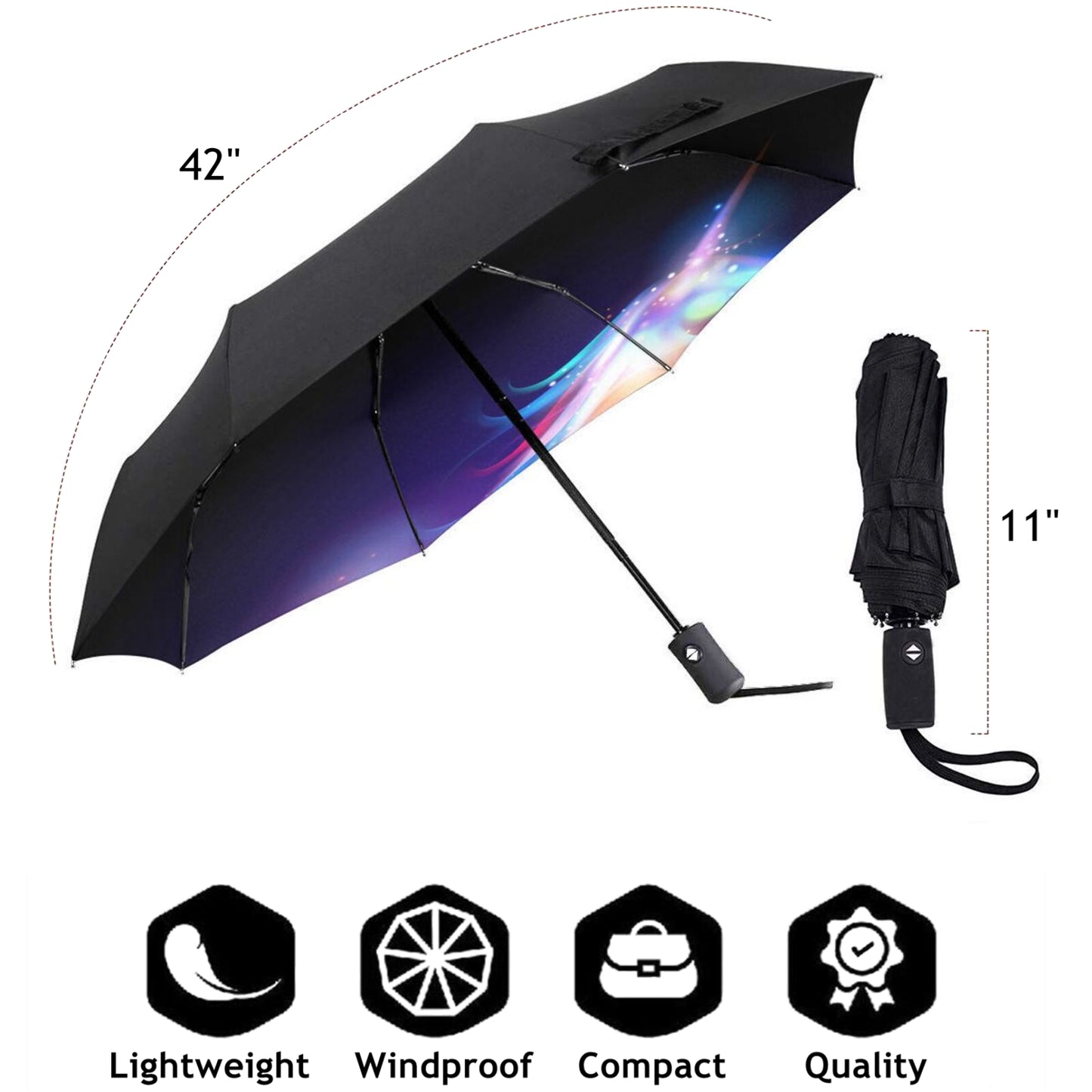 Compact Foldable Umbrella With Unicorn Design Inside