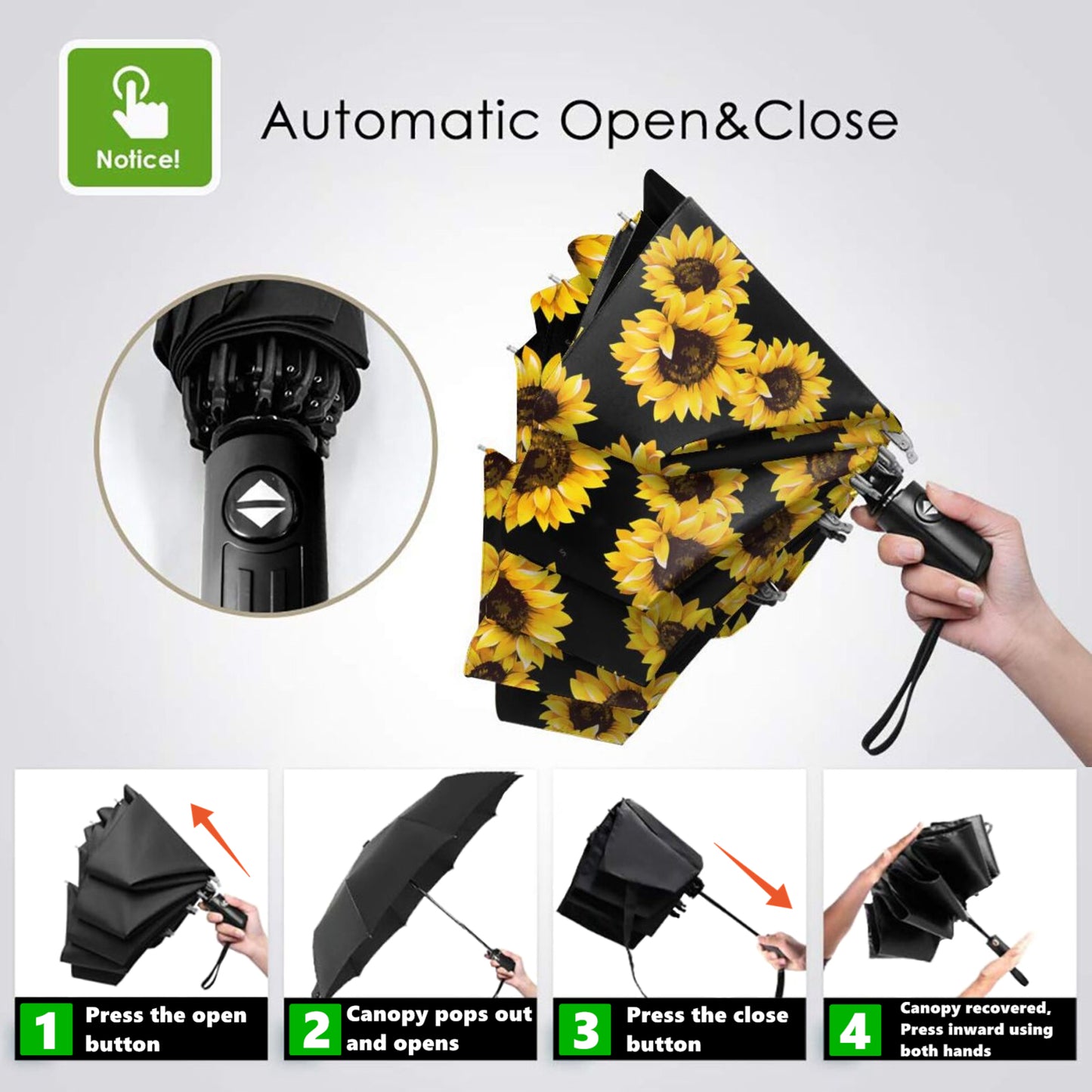 Classic Sunflower Folding Umbrella